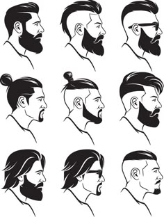 Beard Drawing, Hair Clipart, Cool Mens Haircuts, Men Faces, Men Haircut Styles, Beard Styles For Men, Corte De Cabelo Masculino, Hairstyles For Men