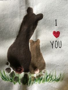 an image of two bears on a t - shirt that says i love you