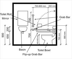 the bathroom floor plan is outlined in black and white, with measurements for each section