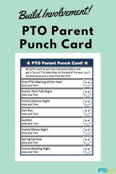 the printable parent punch card is shown