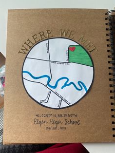 there is a notebook with a map on it and the words where will we go?