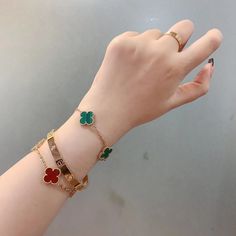 Red Van Cleef, Van Cleef Aesthetic, Van Cleef Bracelet, Cleef Bracelet, Aesthetic Jewelry