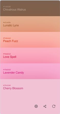 an iphone screen showing the color scheme for different types of candys and candies