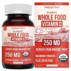 PRICES MAY VARY. ORGANIC VITAMIN C, WHOLE FOOD & RAW FORM: Plant-C is whole food vitamin C that is derived from the purest organic fruits. We are able to achieve such high concentrations of pure vitamin C due to the superior farming methods producing such high nutrient density within the fruit. MAX STRENGTH - 250 mg PER CAPSULE: Plant C offers one of the the highest concentration of vitamin C in its natural form. One capsule has the same vitamin C levels as 4 organic Oranges. ENHANCED WITH VITAM Nature Made Vitamin C, Fruit Plus, Natural Vitamin C, Organic Fruits, Organic Vitamins, Organic Fruit, Natural Form, Herbal Extracts, Immune Support