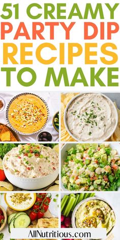 the cover of 51 creamy party dip recipes to make