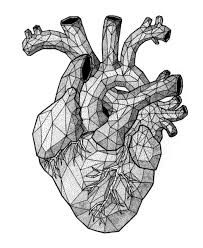 a black and white drawing of a heart