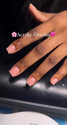 Regular Acrylic Nails Short, Short Classic Acrylic Nails, Natural Nails Color Ideas, Baby Pink Nails Black Women, Short Nails For 10 Year, Fall Color Short Nails, Short Natural Color Nails, Short Square Nails Summer Colors, Simple Nails No Design