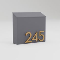 a gray box with gold numbers on the front and bottom that says, 24 / 45