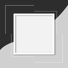 a white square frame on a black and gray background