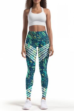 These eco-friendly printed performance high waisted leggings are made from the highest quality, most opaque, soft stretch fabric with excellent shape recovery. The banded waist sits comfortably on the hips. Our Lucy leggings will become a central part of your casual and sporty looks. They are a great choice for daytime and workout wear. Perfect for the gym, fitness and yoga. Silky soft. Second skin feel. Durable sustainable material. Functional and super comfy. Stay in place. Not sliding down! T Mommy And Me Swimwear, Sporty Crop Top, Active Style, Girls Lace Dress, Neon Dresses, Sporty Looks, Girls Unique, Mommy And Me Dresses, Printed Yoga Leggings