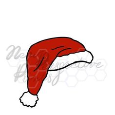 a red santa hat on top of a white background