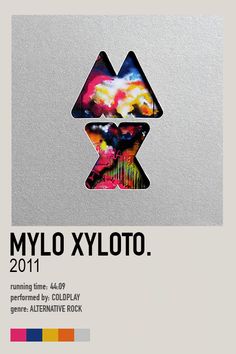 the poster for mylo xylloto's album, which features an image of