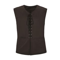 PRICES MAY VARY. 95% Polyester, 5% Spandex Drawstring closure Hand Wash Only 【Premium Material Pirate Vest】Pirate costume men vest is made of stretch polyester and spandex, stylish. Comfortable and lightweight but thick enough fabric, to avoid seeing through. Lace-up front, soft and comfortable to wear. 【Classic Renaissance Vest】Men's pirate vest, gothic vest, steampunk vest, renaissance vest, waistcoat costume. 【Perfect Halloween Costume】Perfect for Halloween Dress Up Parties, Pirate Costume, B Mens Viking Costume, Pirate Vest, Medieval Costumes, Steampunk Vest, Steampunk Party, Ren Faire Costume, Men Vest, Steampunk Halloween, Viking Shirt