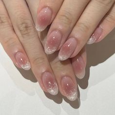 44670587928793 Jelly Nails Sparkle, Ideas Uñas, Glitter Rosa, Short Fake Nails, Nagel Tips, Valentine Nails, Nail Type, Fake Nails With Glue, Nail Art Inspo