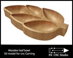 wooden leaf bowl stl model for cnc carving