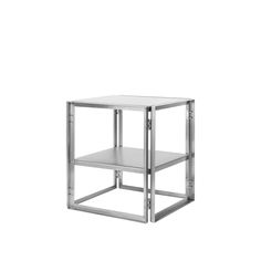 The Side Table in the Foldable Series displays a simple yet sophisticated design. Its tray-like top and lower shelf are integrated into a compact form, combining functionality with contemporary style. Made from brushed stainless steel, the table is durable with an elegant finish. Its minimalist design is enhanced by fine detailing, emphasizing quality and craftsmanship. Versatile enough for various roles – as a bedside table, plant stand, or living space addition – its adaptable design and foldable feature make it ideal for creative professionals and home office workers seeking efficient, stylish furniture solutions. Dimensions:15.8 in. Width x 15.8 in. Depth x 17.3 in. Height Material: Stainless Steel Brand:Kristina Dam Studio Country of Origin:🇩🇰 Denmark Foldable Side Table, Table Industrial, Design House Stockholm, Pendant Ceiling Lamp, Mirror With Shelf, Gus Modern, Modern Side Table, Low Shelves, Framed Fabric