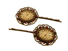 These elegant hair clips are a nice gift idea for girls. The hair clips are made of bronze-colored metal and handcrafted glass cabochons featuring a clock motif (not a real clock). The edge of the settings are decorated with brown brand crystals. You will receive 2 pieces. The hair clips each have the dimensions 5.3 length and a width of 3 cm. Hair Jewellery, Elegant Hair, Elegant Hairstyles, Girls Hair, Girls Hair Accessories, Bronze Color, Hair Jewelry, Girl Gifts, Girl Hairstyles