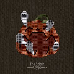 the stitch crypt logo with a pumpkin on it