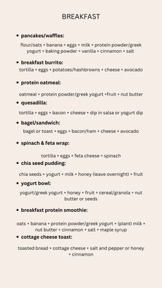 Meal Planning Menus, Protein Oatmeal, Healthy High Protein Meals, Easy Healthy Meal Prep, Healthy Food Motivation, Healthy Lifestyle Food, Breakfast Menu, The Breakfast, High Protein Recipes