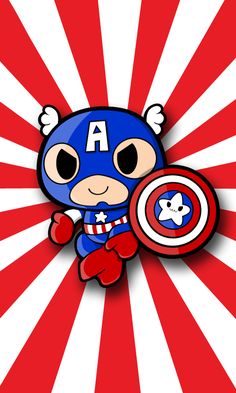 an image of a cartoon character with a captain america badge on it's chest