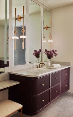 Elm by Rebel House LLC | 1stDibs Custom Made Vanity, Alice Lane Interiors Bathroom, Primary Bath Makeup Vanity, Bathroom Ideas Vanity, Dark Luxury Bathroom, Berry Palette, Vanity Ideas Bathroom, Bathrooms Inspiration, Bathroom Vanity Sink