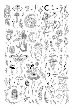 an image of tattoos with different designs on them