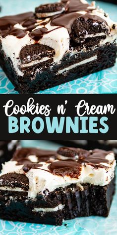 cookies'n cream brownies with chocolate frosting and marshmallows on top