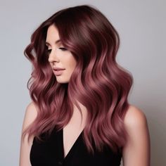 Muted Red Hair, Dark Red Balayage, Dark Red Hair Color Ideas, Hair Color Ideas For 2023, Hair Color Wheel, Dusty Rose Hair, Balayage Hair Rose, Red Balayage Hair, Red Hair Color Ideas