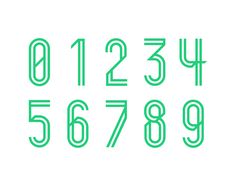 the numbers are in green and white on a white background, which is part of a set of numbers