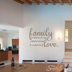 a wall decal with the words family and love on it