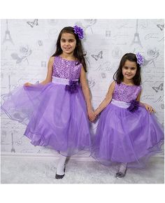 $31.9 Bling-bling Princess Champagne Cheap Flower Girl Dress With Sequins #QX-L067L - GemGrace.com Lilac Flower Girl Dresses, Purple Flower Girl Dress, Kids Summer Dresses, Wedding Dresses For Kids, Cheap Flower Girl Dresses, Baby Party Dress, Girls White Dress, Girls Pageant Dresses