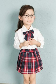 3 Pcs Suit, Girls White T Shirt, Autumn School, Student Uniform, Plaid Skirt Set, Uniform Outfits, Check Skirt, Knot Tie