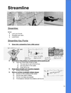 an instruction manual for swimming in the water