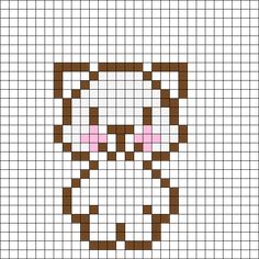 a cross stitch pattern with a cat's face in the center and pink eyes