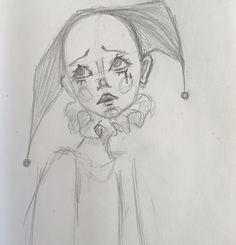 a pencil drawing of a girl with an umbrella on her head and eyes drawn by someone else