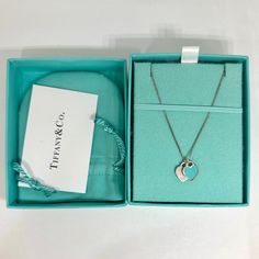 Tiffany And Co. Tiffany Blue Double Heart Tag Pendant Necklace. Short Chain, Engraved M&M Initials On Backside Of Tiffany Blue Pendant. Warn 4 Times, In Perfect Condition, And Comes In Original Packaging. 2024 List, Double Heart Necklace, Heart Tag, Blue Pendant, Tiffany Co Jewelry, Tiffany And Co, Double Heart, Tiffany Blue, Christmas 2024