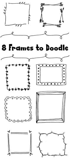 8 frames to doodle with different shapes and sizes, including the nameplates