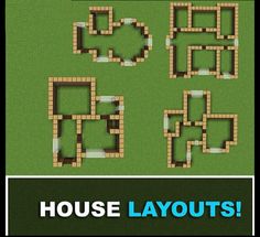 Shows 4 house layouts build in Minecraft One Block House Minecraft, Mincraft Idea Houses Blueprints, Cottages In Minecraft, Mc Building Ideas House, Minecraft Charts Building, Minecraft House Building Tips, Minecraft Building Ideas House Blueprints Cottage, House Blueprints Minecraft, Random Builds In Minecraft