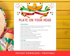 a mexican themed poster with the words plate on your head and an image of sombrero