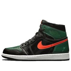 SoleFly x Air Jordan 1 Retro High OG 'Art Basel' Friends & Family AV3905-038 (AJ1/SNKR/Men's/High Top/Basketball) Orange And Black Jordan 1, Black And Black, Black Jordans, Air Jordan 1 Retro High Og, Mens High Tops, Mens Nike Shoes, Air Jordan 1 High, Jordan 1 High, Art Basel