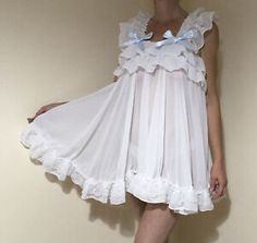 All sizes £49 Baby Doll Sexy White Chiffon sissy Unisex CD TV AB Underwear | eBay Chiffon Babydoll Dress, Negligee Dress, Loose Skirt, Kawaii Cosplay, White Chiffon, Pretty Lingerie, Chiffon Skirt, Mode Inspo, Babydoll Dress