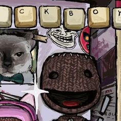 an image of a computer screen with cats and other things on it's display