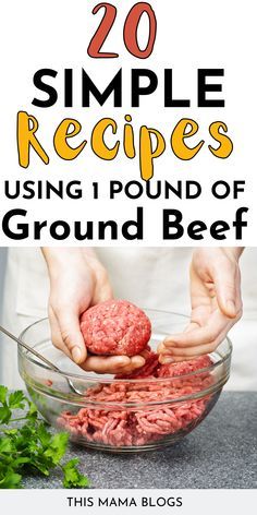 the cover of 20 simple recipes using ground beef