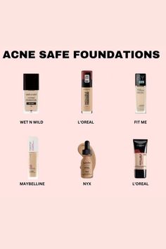 Finding a foundation that won't aggravate acne-prone skin can be a challenge. But fear not, we've rounded up the top 6 acne-safe foundations that will give you flawless coverage without causing breakouts #acnesafefoundation #clearskin #acneproneskin #flawlesscoverage #neutrogena #clinique #maybelline #bareminerals #itcosmetics #beautytips #makeuprecommendations #makeuplover #makeupaddict #beautycommunity #makeuptutorial #makeupartist #beautybloggers #skincarehacks #selfcaretips #skincarecommunit Best Foundation For Acne, Makeup Routine Guide, Foundation For Oily Skin, Simple Makeup Tips, Beginners Eye Makeup