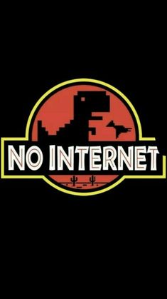 the logo for no internet, with an image of a dinosaur on it's chest