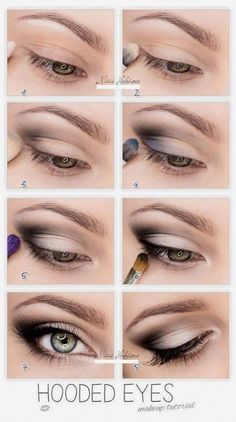 Hooded Eyes Makeup Tutorial Mata Hooded, Make Up Mata, Hooded Eye Makeup Tutorial, Hooded Eyelids, Tutorial Eyeliner, Makeup Tip, Easy Makeup Tutorial, Hooded Eye Makeup