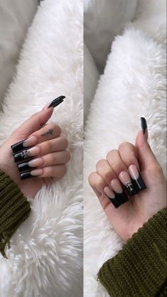 Black Acrylic Nail Designs, Cross Nails, Long Nail Designs, Exotic Nails, Acrylic Nails Coffin Pink, Long Acrylic, Nails Only