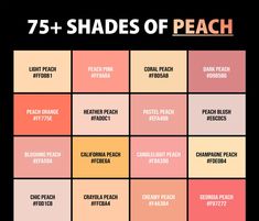 the 75 shades of peach are featured in this graphic style poster for an upcoming fashion show