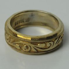 #24 Costume Jewelry - Solid Brass Men's Ring Never Worn. Unisex, Perfect For Engagement, Wedding, Gift. Us Size 6. Etched Inside Brass And A Stamp That Looks Like Mc Inside A G. There Is A Manufacturer's Hole In The Band - ?? Possibly For A Setting? Victorian Engagement Rings, Mens Gold Rings, Mens Accessories Jewelry, Brass Ring, Mens Gold, Men's Ring, Engagement Wedding, Costume Jewelry, Wedding Gift