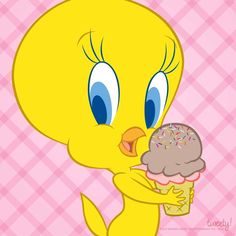 a cartoon character eating an ice cream cone